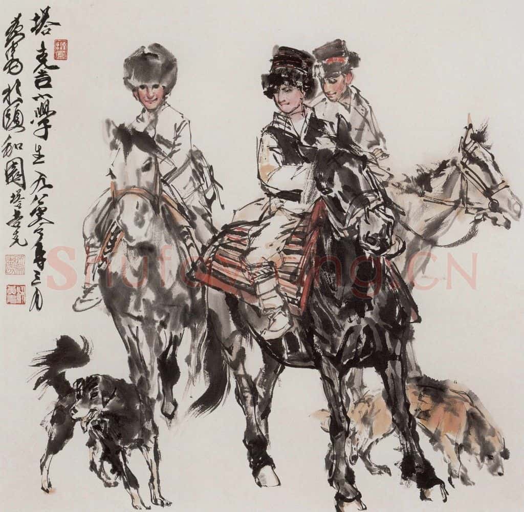 1980年 黄胄《塔吉克小学生》书画作品