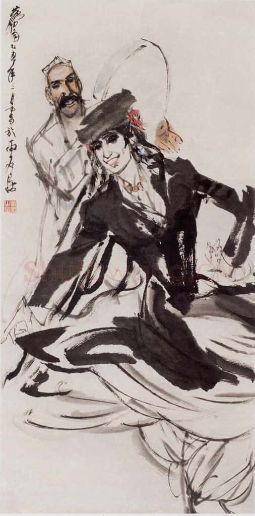 1985 黄胄《新疆舞》书画作品