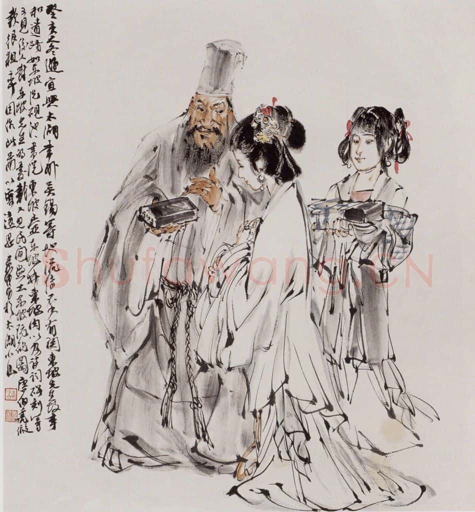 1983 黄胄《东坡玩砚》书画作品