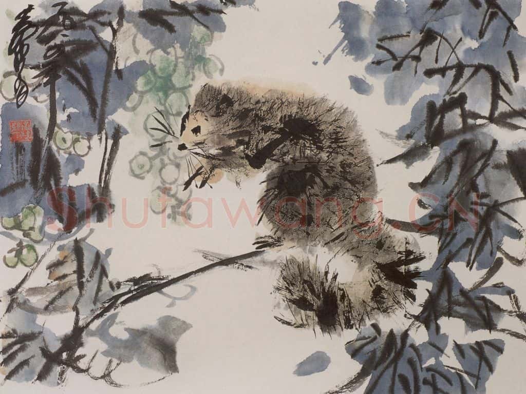 1984 黄胄《松鼠》书画作品