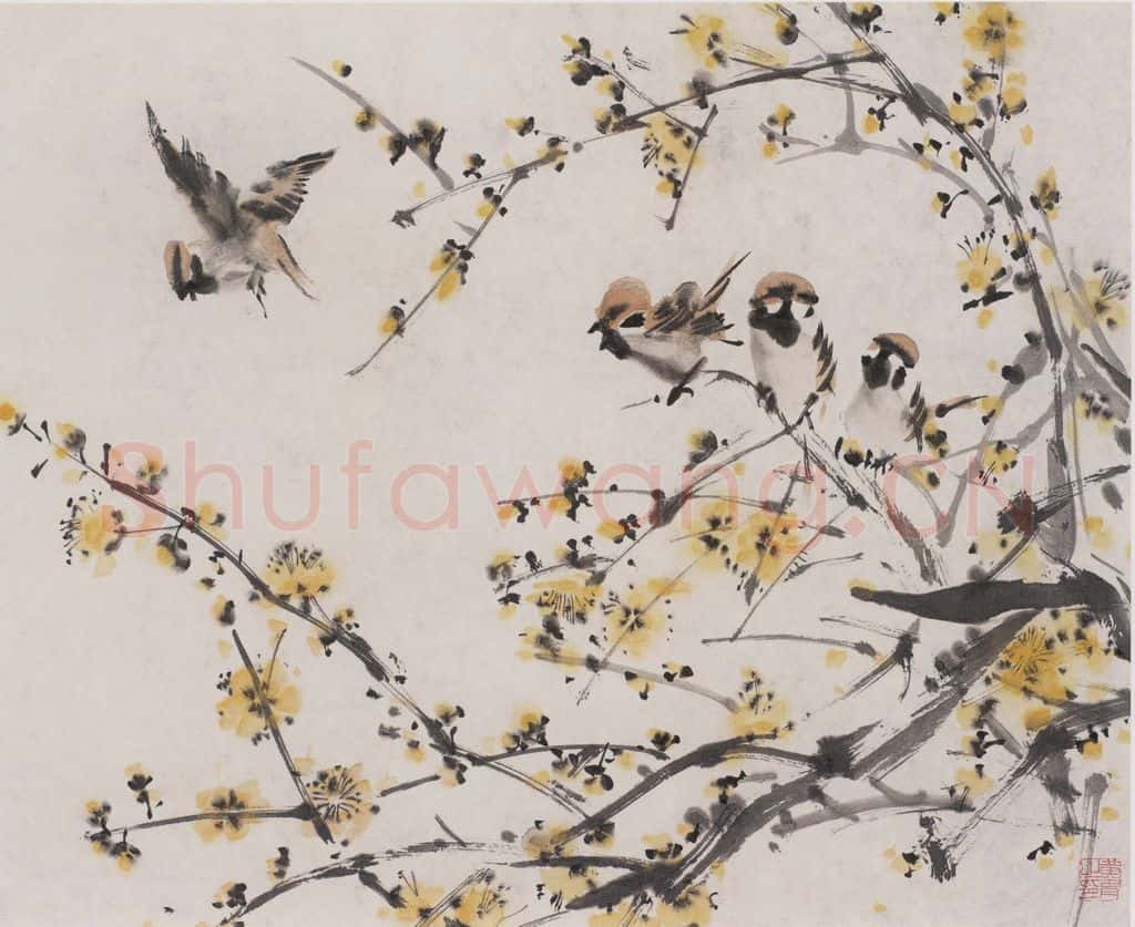 1984 黄胄《麻雀》书画作品