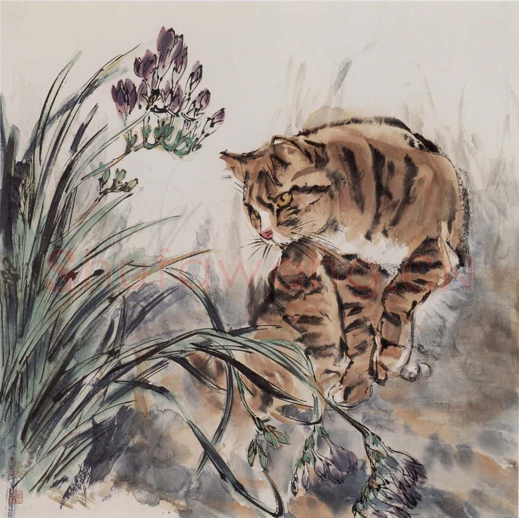 1985 黄胄《窥视》书画作品