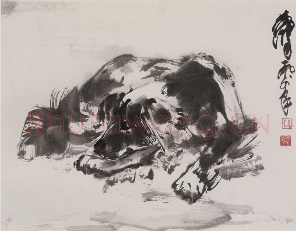 1984年 黄胄《卧犬》书画作品