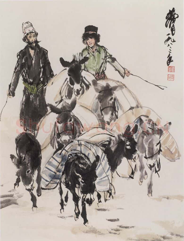 1983 黄胄《赶驴》书画作品