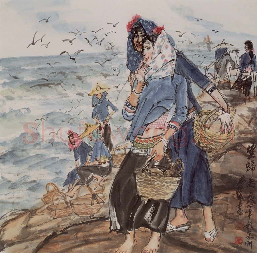 1984 黄胄《望归》书画作品