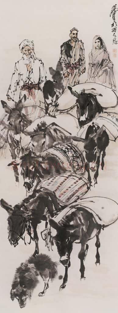 1983 黄胄《运粮》书画作品