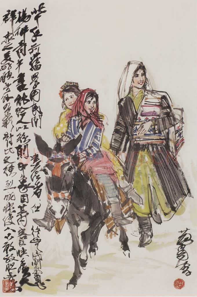  黄胄《赶集》书画作品