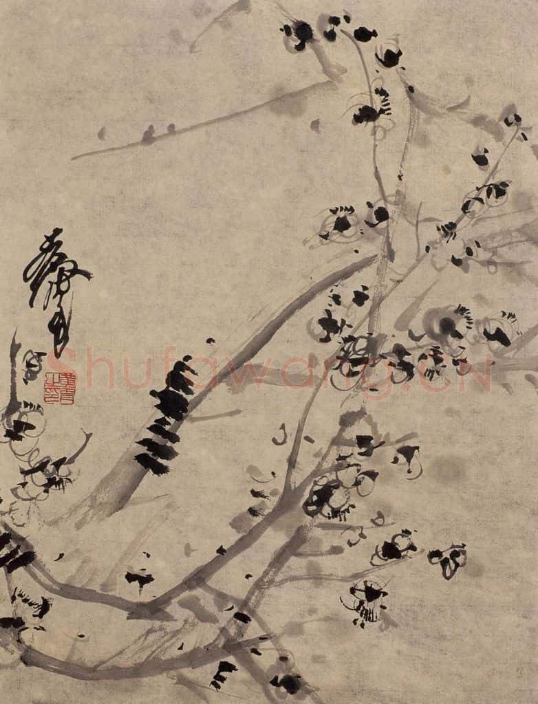 1992年 黄胄 梅花 书画作品
