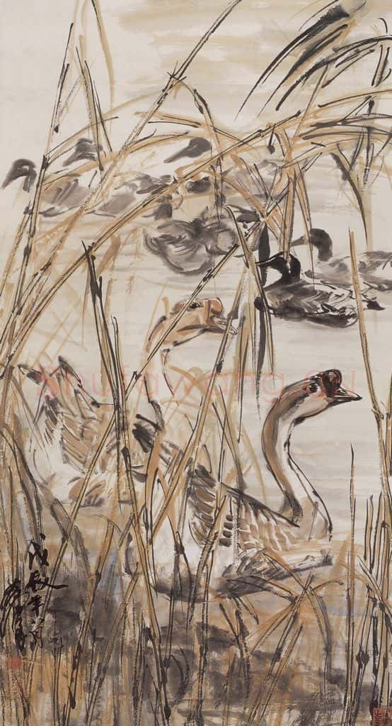 1988年 黄胄 芦塘 书画作品