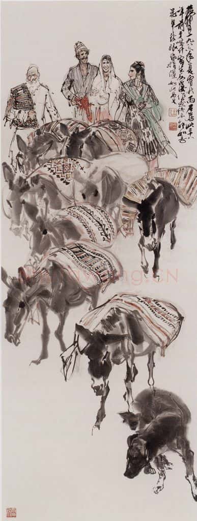 1986年 黄胄 运粮 书画作品