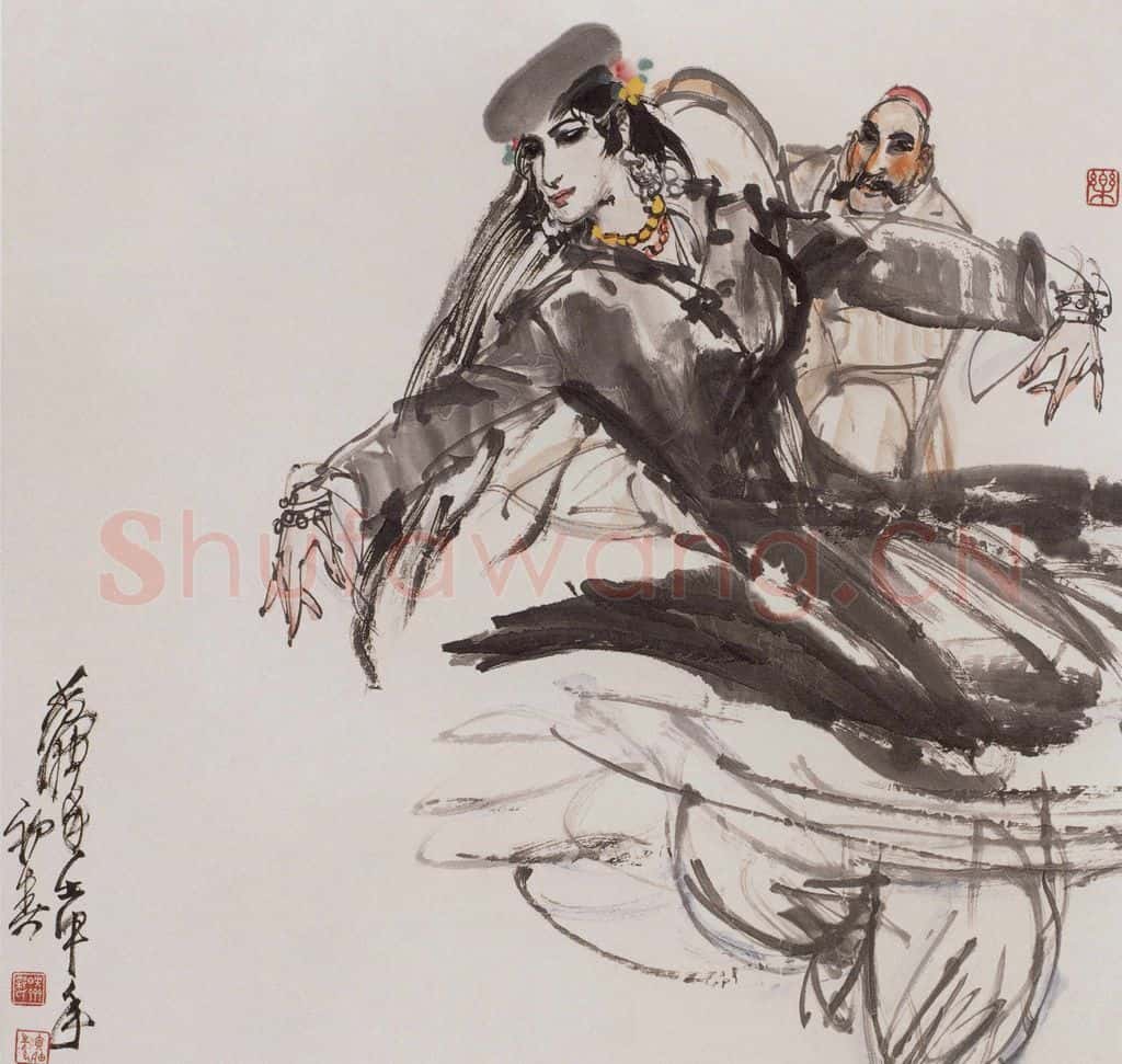 1989年 黄胄《新疆舞》书画作品