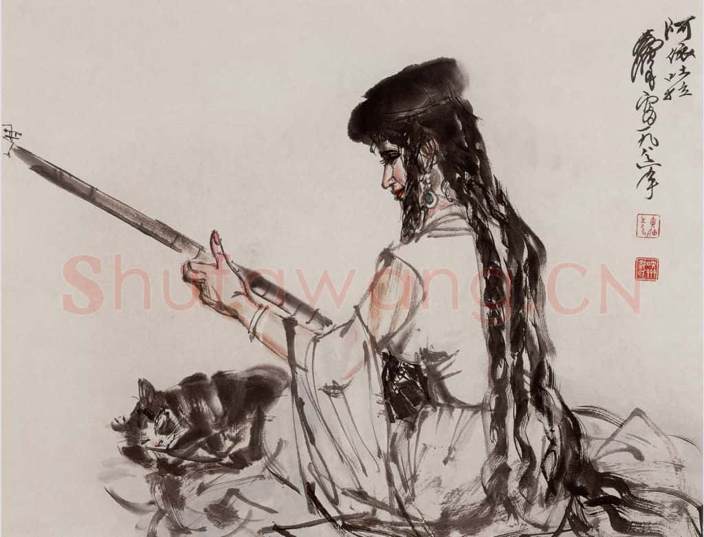 1986年 黄胄《阿依吐拉》书画作品