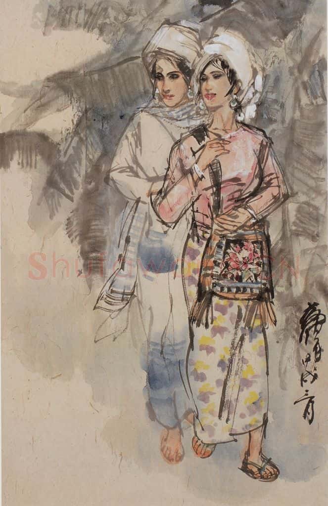 1994年 黄胄《傣族妇女》书画作品