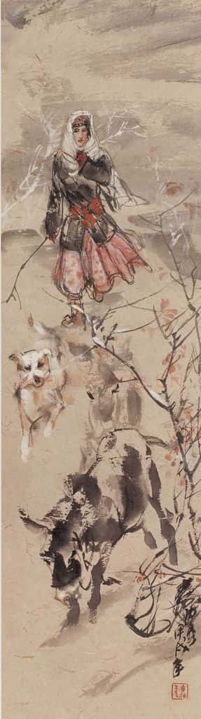 1994年 黄胄 赶驴 书画作品