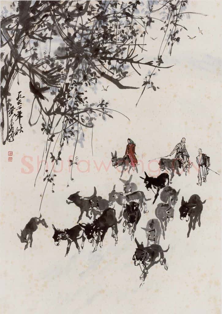 1962年 黄胄 秋山牧归 书画作品