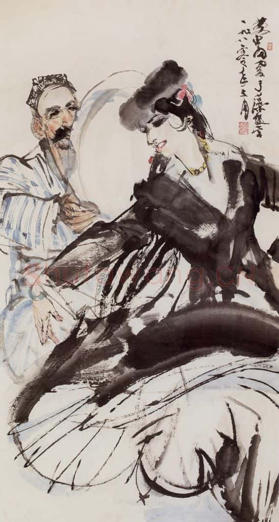 1980年 黄胄 于阗歌舞 书画作品