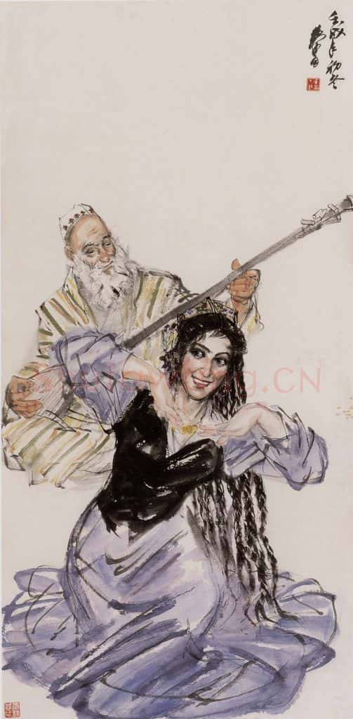 1982年 黄胄 舞蹈人物 书画作品