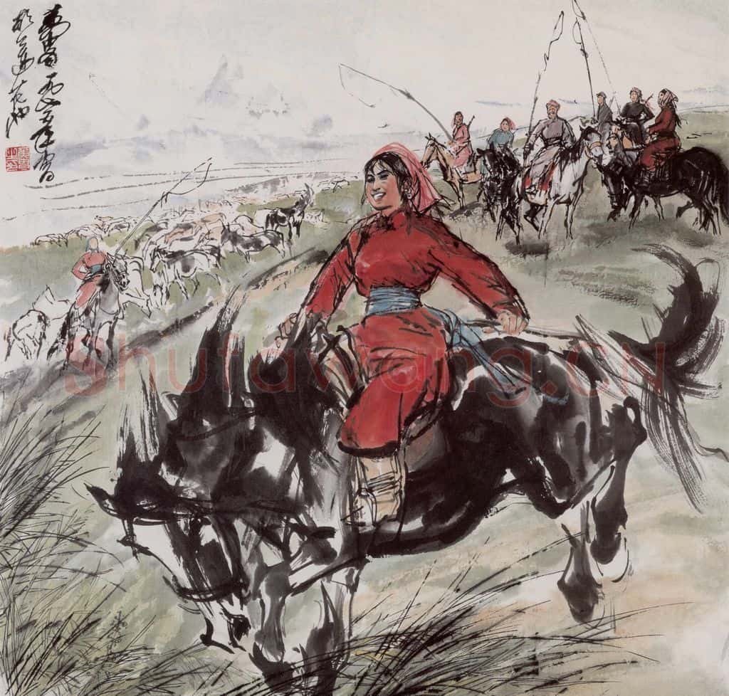 1975年 黄胄 驯马 书画作品