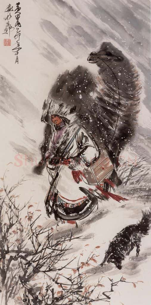1975年 黄胄 出诊 书画作品