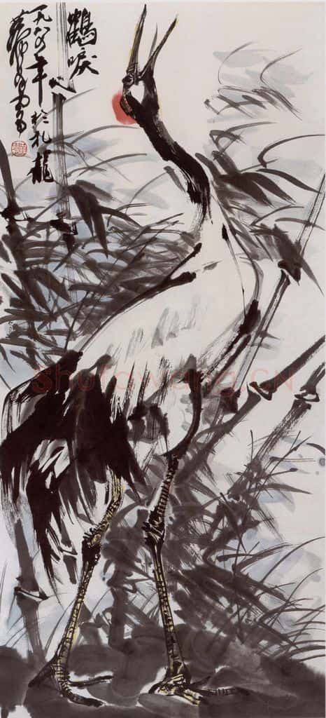 1984年 黄胄《鹤》书画作品
