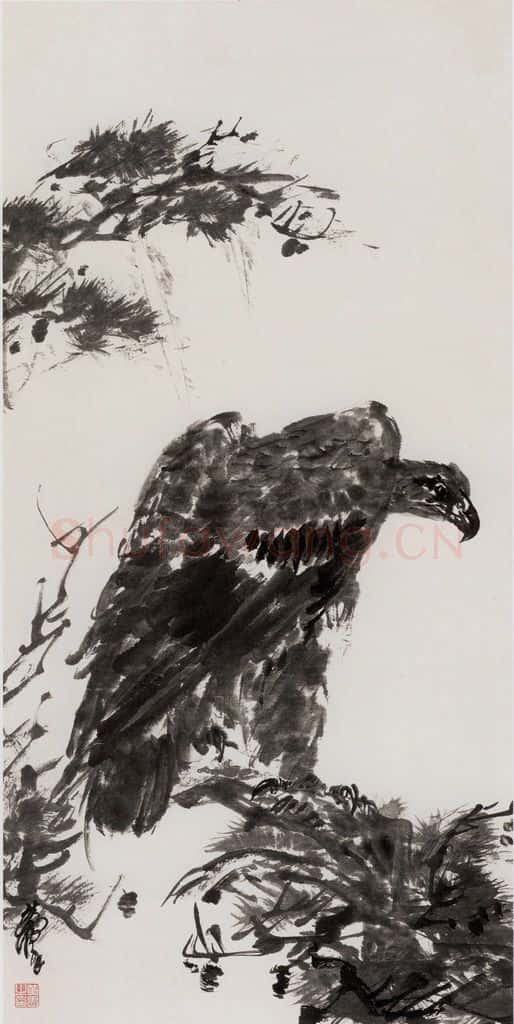  黄胄《松鹰》书画作品