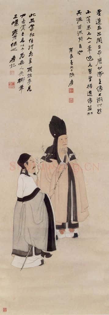  张大千 二叟赏梅图 书画作品