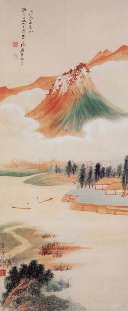 张大千 白云绕山图 书画作品