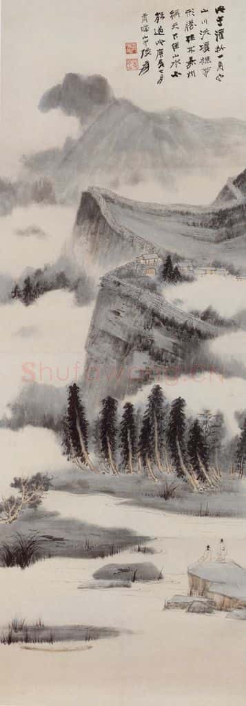 张大千 灌县一角图 书画作品