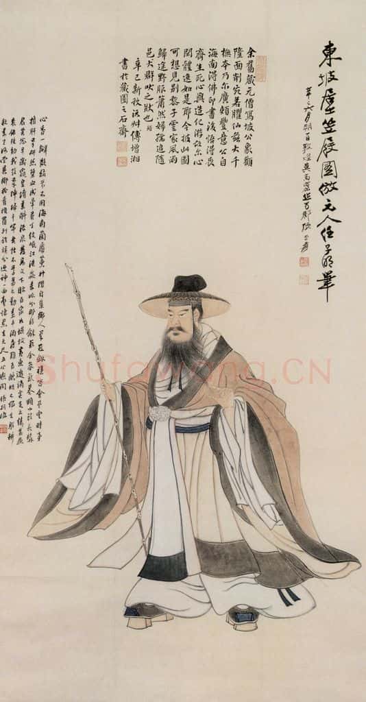  张大千 东坡居士笠屐图 书画作品