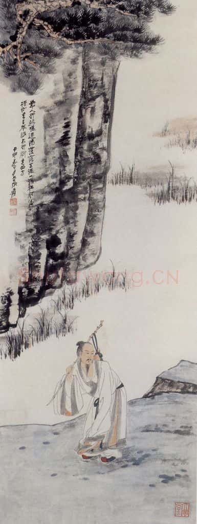 张大千 老叟出行图 书画作品