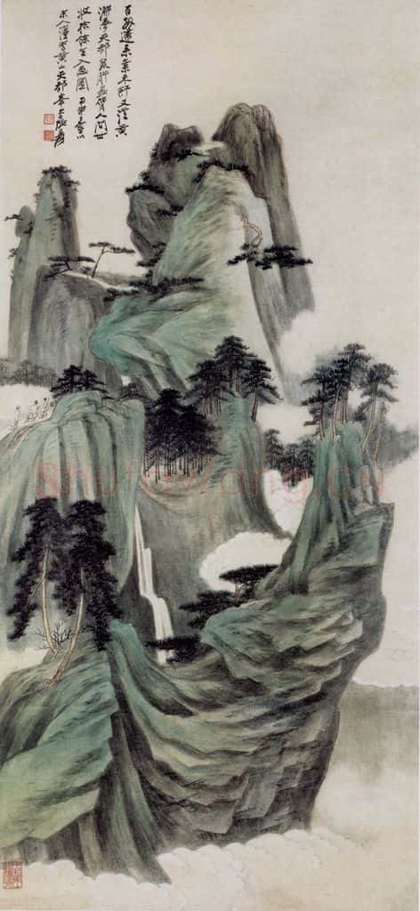 张大千 黄山天都峰图 书画作品