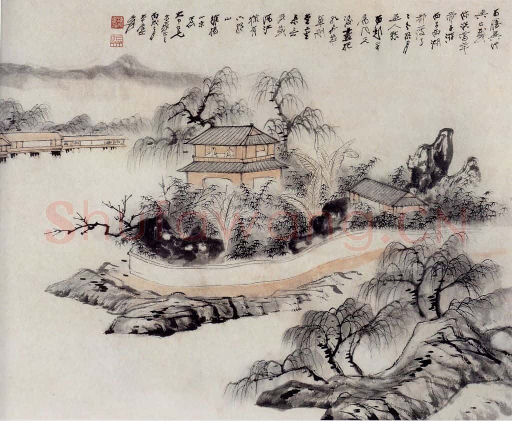  张大千 维扬小景图 书画作品