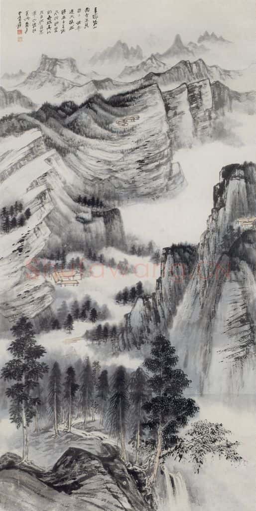 张大千 青城后山写望图 书画作品