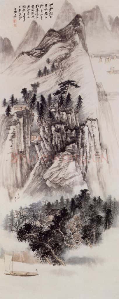  张大千 严陵濑图 书画作品