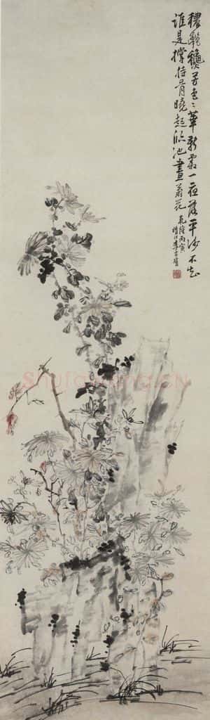 清 李方膺《花卉四条屏》书画作品