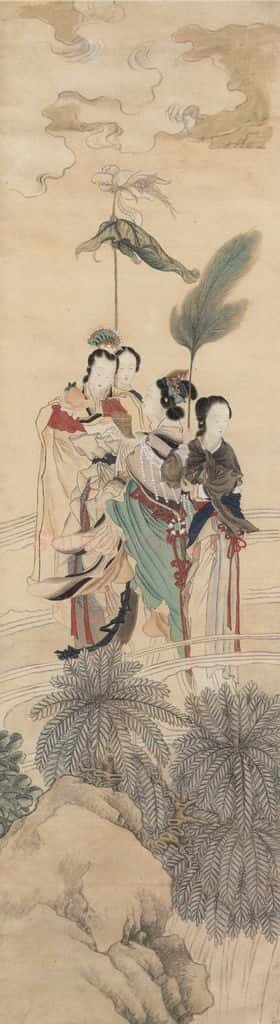 清 任熊《瑶池祝寿图》书画作品