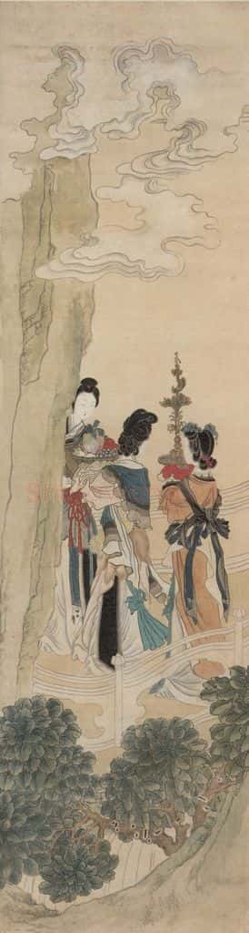 清 任熊《瑶池祝寿图》书画作品