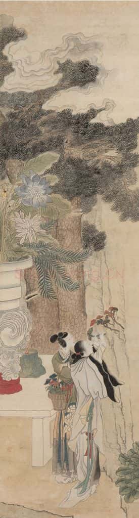 清 任熊《瑶池祝寿图》书画作品