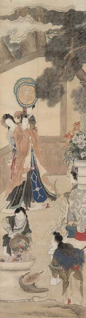 清 任熊《瑶池祝寿图》书画作品