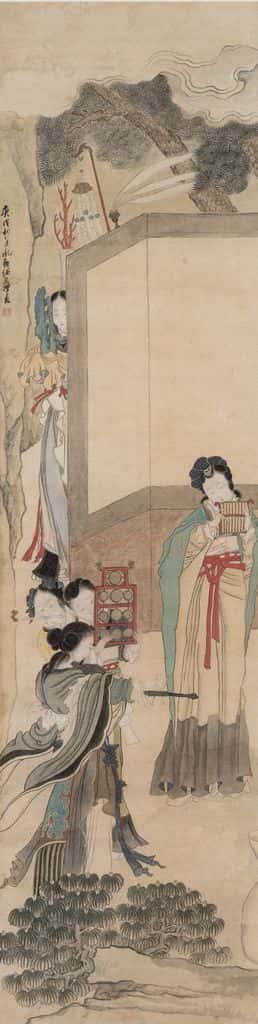 清 任熊《瑶池祝寿图》书画作品