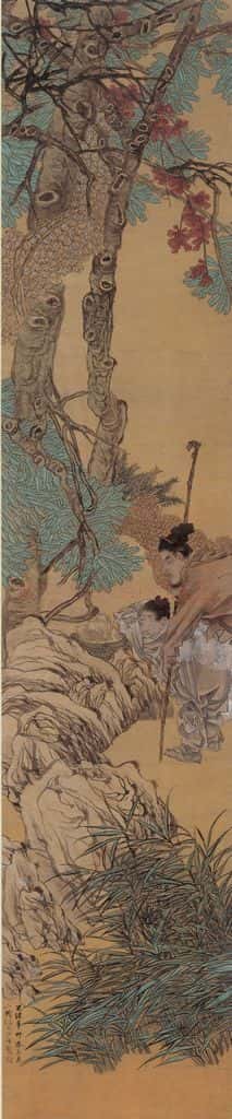 清 任颐《人物故事四条屏》书画作品