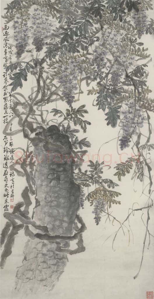 陈半丁《紫藤图》书画作品