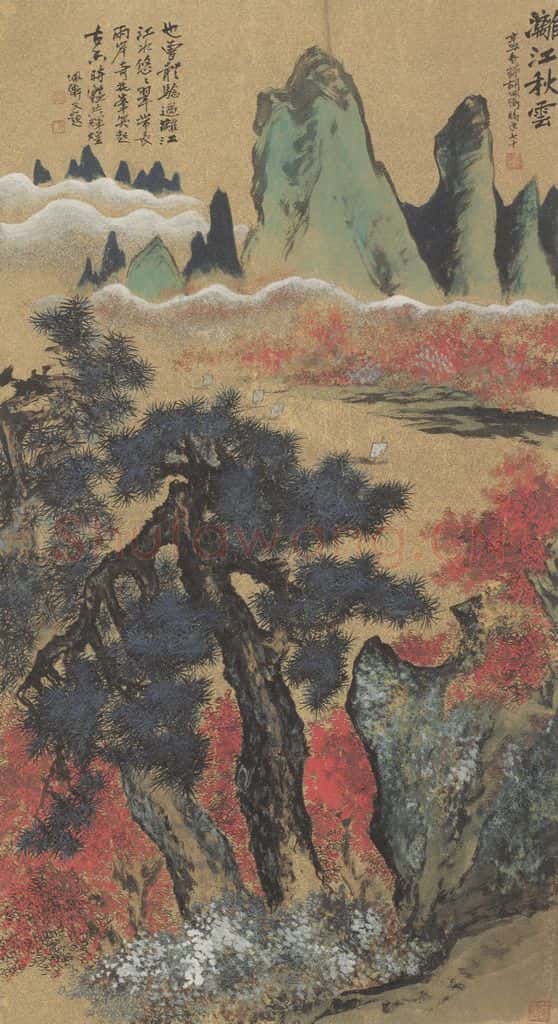 胡佩衡《漓江秋云》书画作品