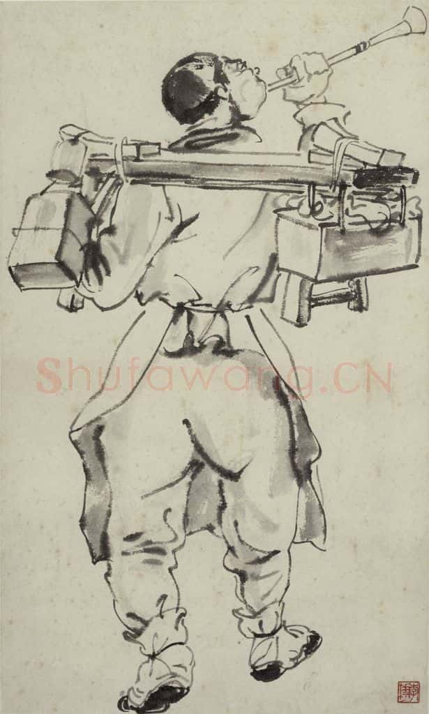 李桦《人物四幅》书画作品