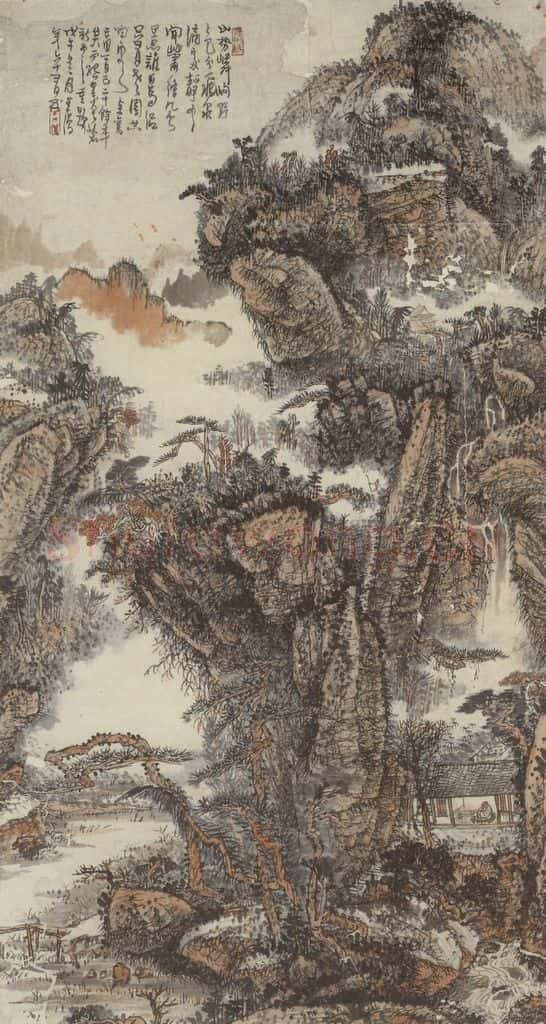 黄秋园《山水》书画作品