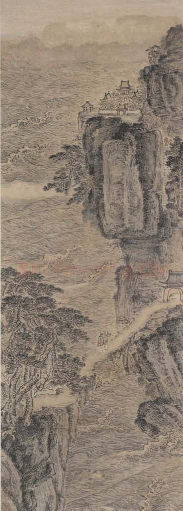 明 袁尚统《访道图》书画作品