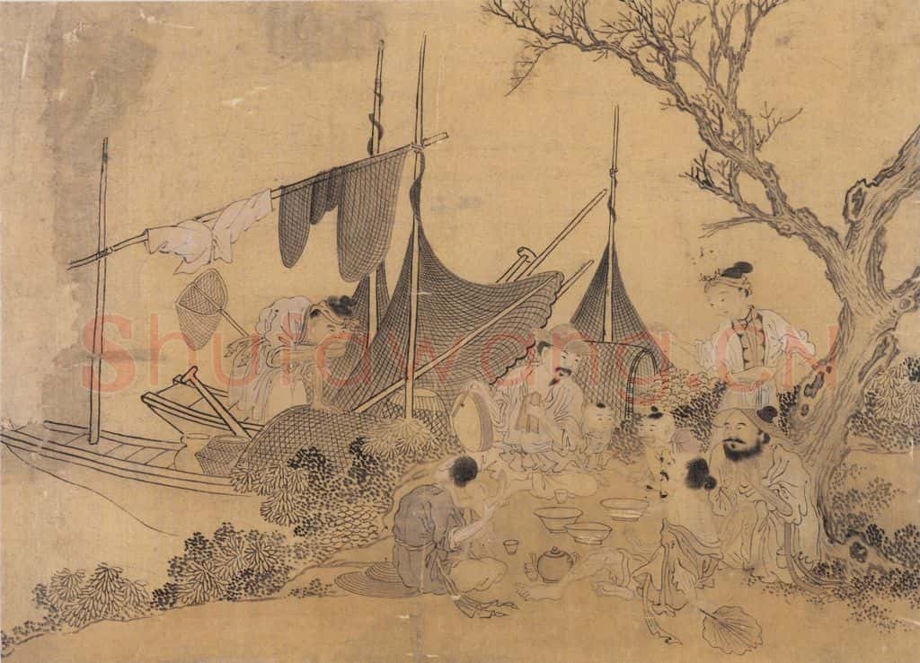明 佚名《渔家乐》书画作品