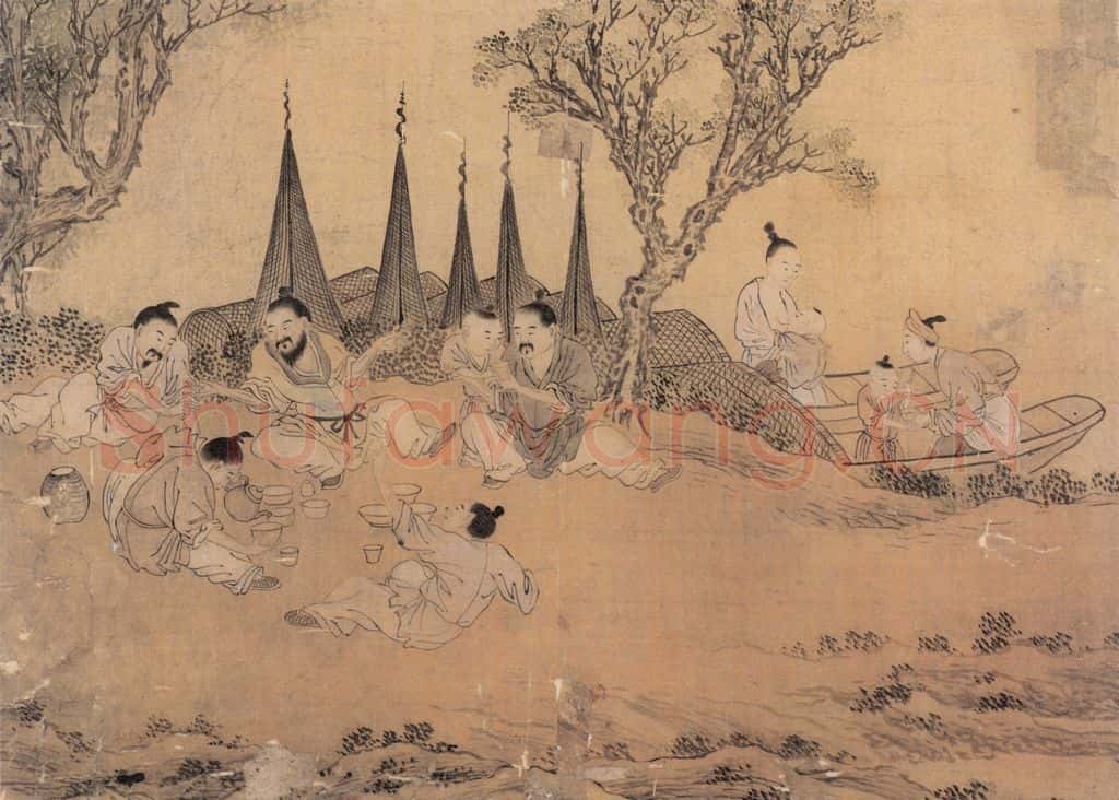 明 佚名《渔家乐》书画作品