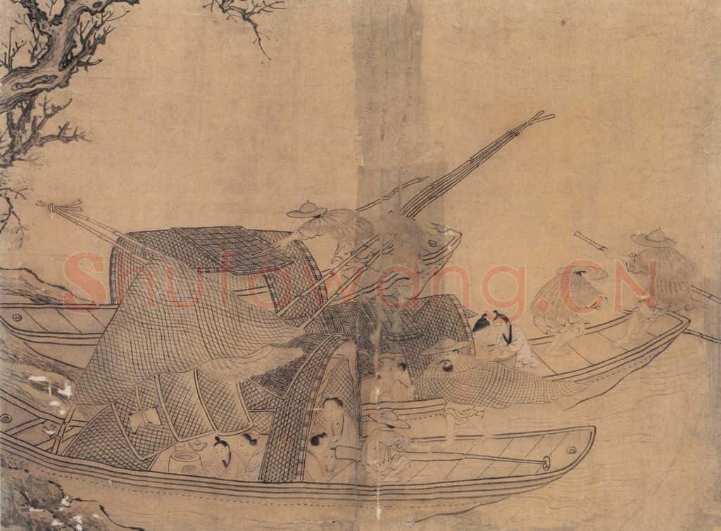 明 佚名《渔家乐》书画作品