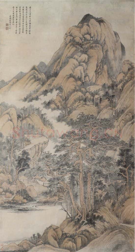 清 王时敏《仿黄公望山水》书画作品